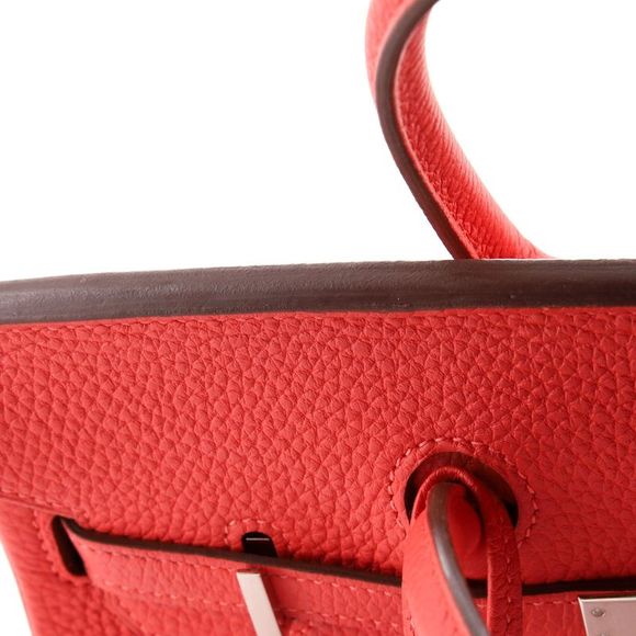 Hermes Birkin Handbag Rouge Pivoine Togo with Palladium Hardware 25 Red - Picture 9 of 11